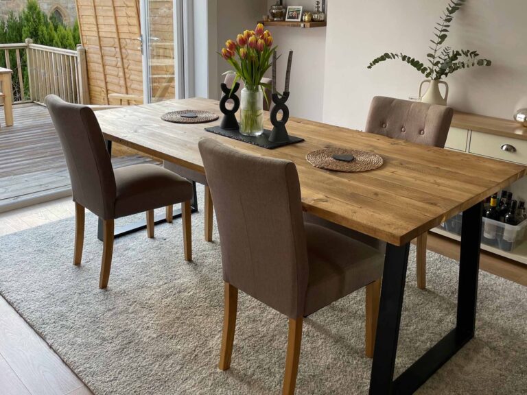  metal frame dining table