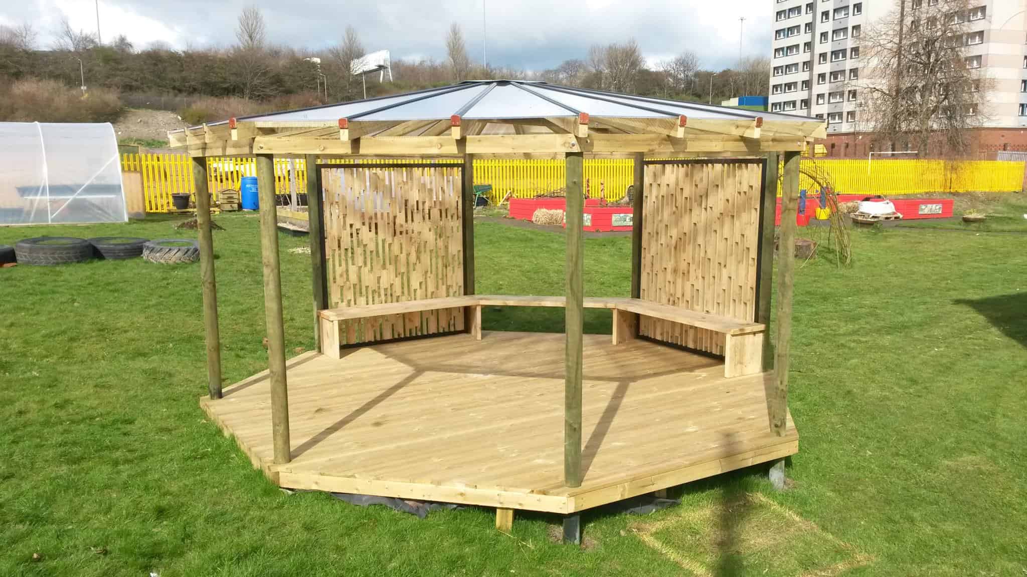  bespoke furniture design for outdoors. outdoor structure made from reclaimed wood