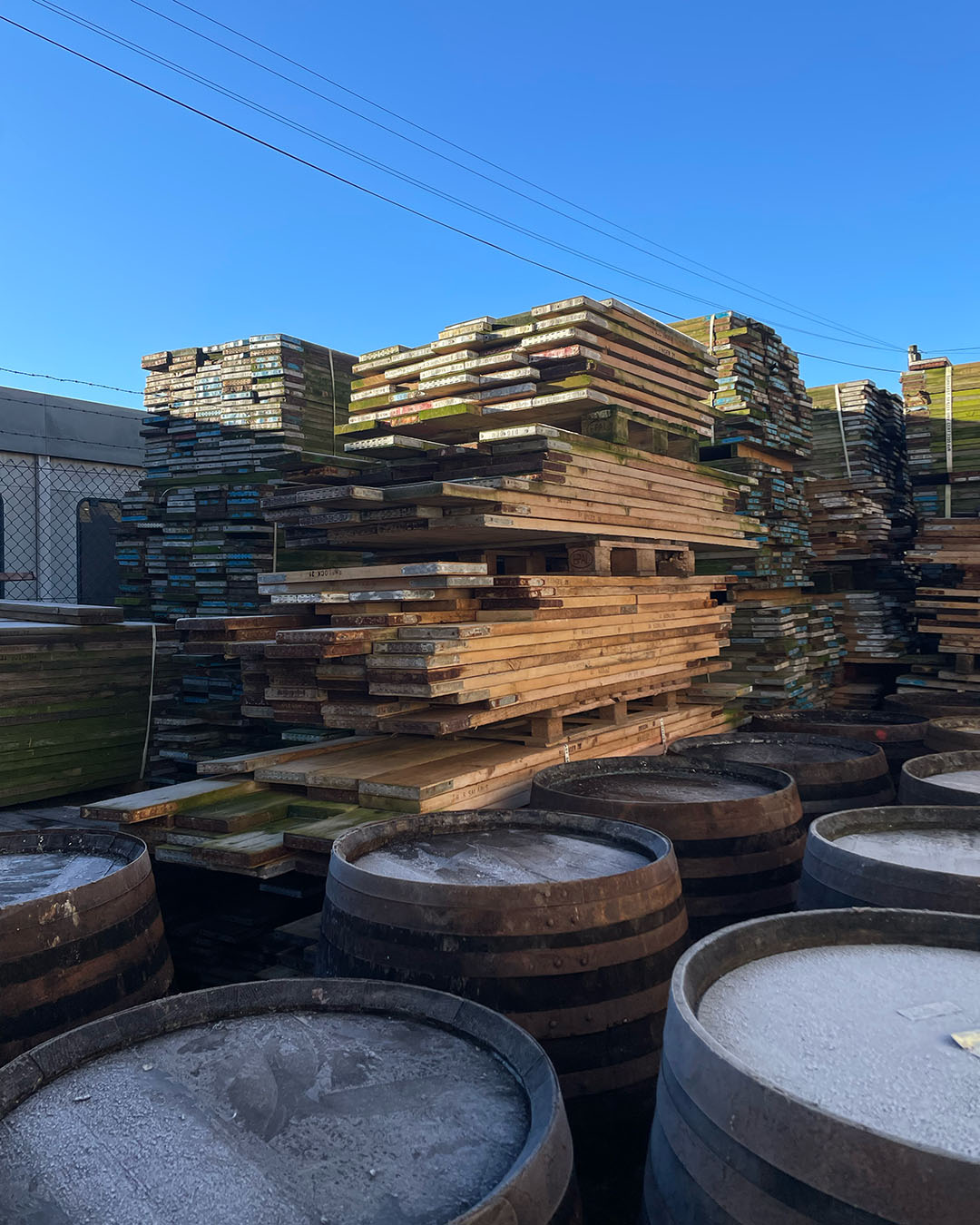 Bale of reclaimed scaffold boards